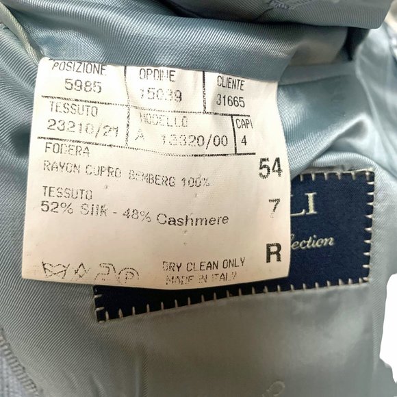 CANALI Exclusive Gray Micro Check Cashmere Silk Blend 3 Button Blazer - Picture 4 of 10